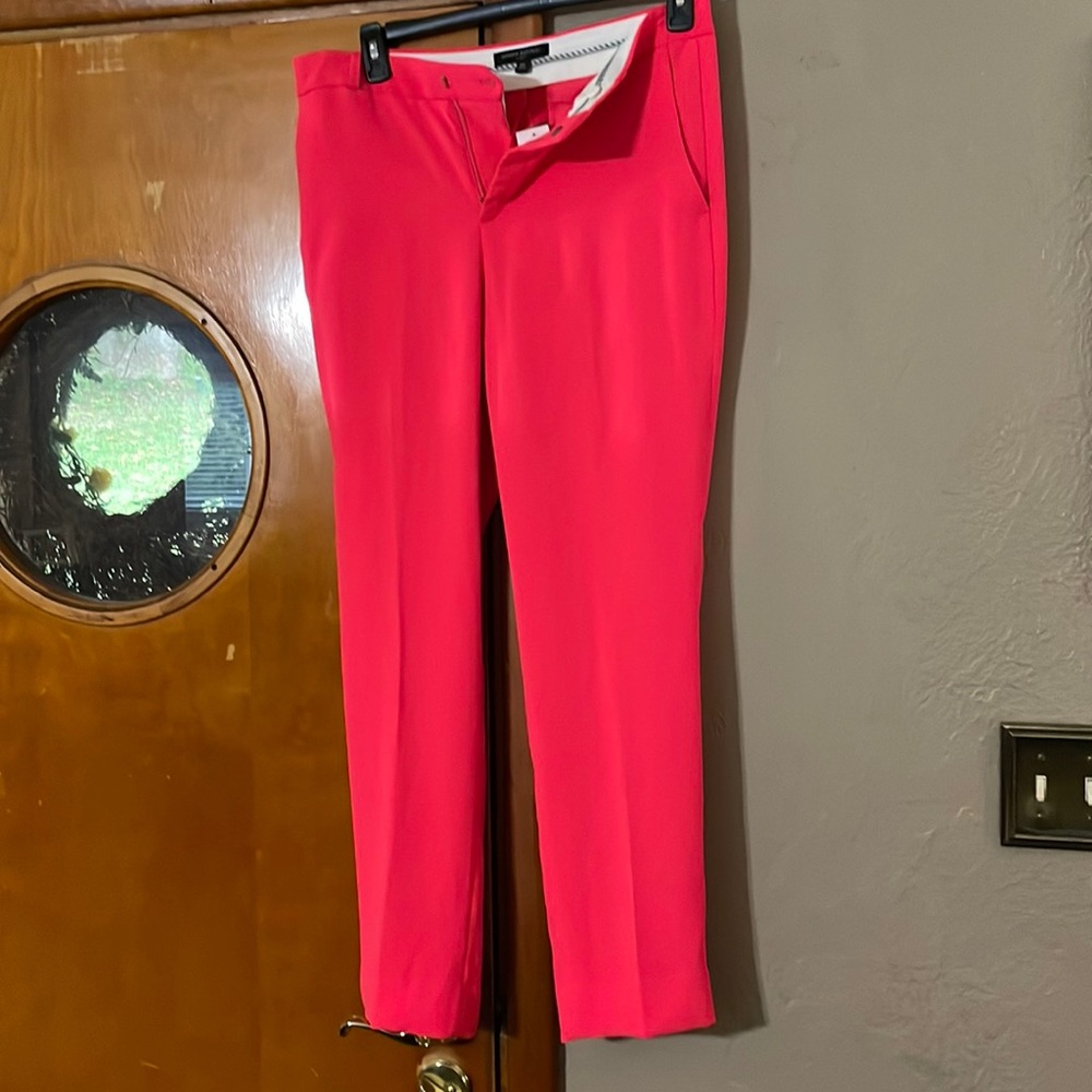 Hot pink dress pant- straight leg ankle pant